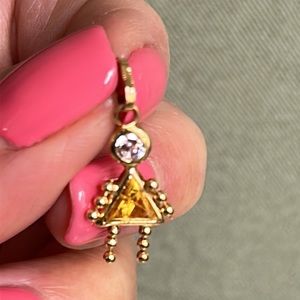 14k Gold Girl Charm November Birthstone Citrine